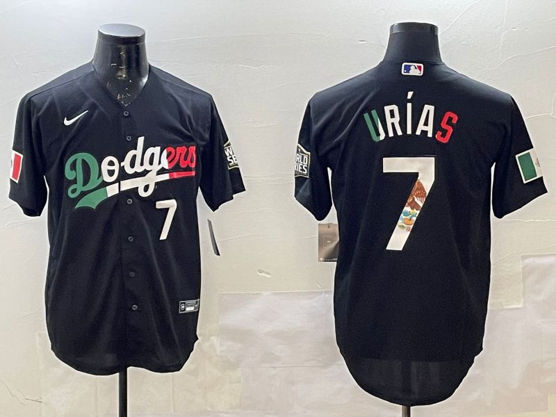 Men Los Angeles Dodgers #7 Urias Black Fashion 2025 Nike MLB Jersey style 8->los angeles dodgers->MLB Jersey